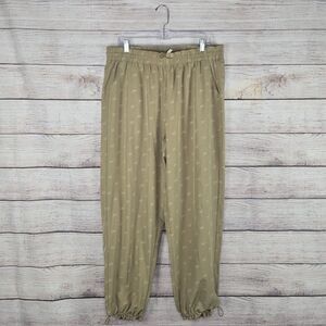 Fabletics Women's Iggy Woven Logo Brown Joggers Athletic Comfort Pull On XXL